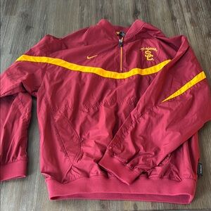 Vintage Nike Men’s Trojans Red and Gold Pullover Embroidered Logo USC